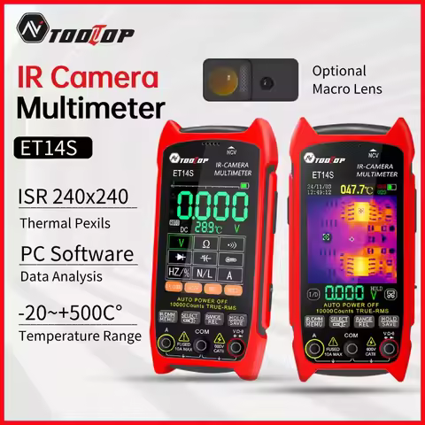 ET14S IR Camera Multimeter ISR 240x240 Thermal Imager 9999 Counts 18650 Battery Ammeter Voltmeter HV