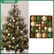 [voqpde] 44x Christmas Tree Ornaments, Flocked Baubles, Hanging Christmas Tree Baubles, Christmas Ba