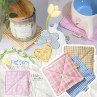 KATUN X Coaster - Chicly Studio, gingham coaster, aesthetic coaster, cloth coaster, coaster, gift id