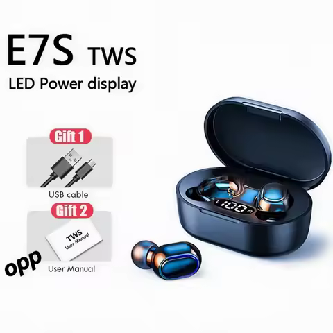 E7S, TWS true wireless earphones with digital display screen, Bluetooth 5.4 suitable for outdoor act
