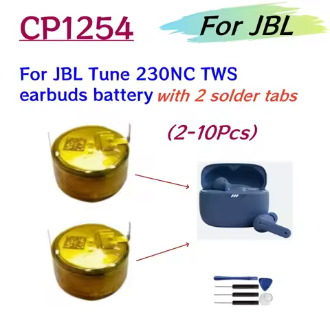 2-10Pcs CP1254 3.7V 0.259Wh Bluetooth Headset Battery for JBL Tune 230NC 230 NC TWS Earbuds T230NC +