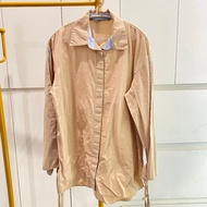 TH482 | THRIFTED Z4R4 LIGHT BROWN BUTTON DOWN OVERSIZE KOREAN STYLE LONG SLEEVES