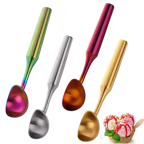 Heavy Duty Stainless Steel Ice Cream Scoop Ergonomic Handle Ice Cream Scoop for Gelato Sorbet Cookie
