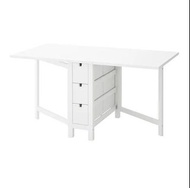 (95%新)Ikea NORDEN 摺板檯/枱, 白色