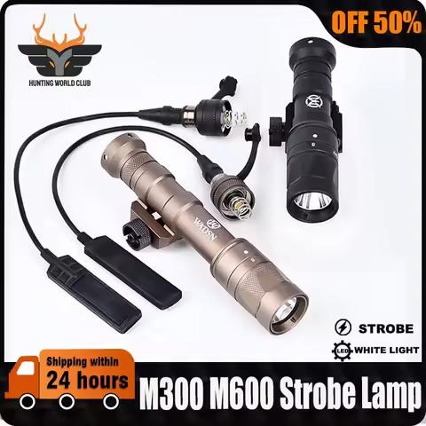 WADSN M600 M300 M600W M300W Tactical Strobe Flashlight Scout Light LED Hunting Rifle Weapon Accessor