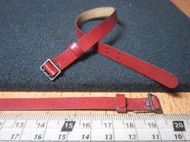 WJ3二戰部門 F10紅褐色銅扣款(附短套環)1/6雙排扣皮製腰帶一條(金屬扣環) mini模型