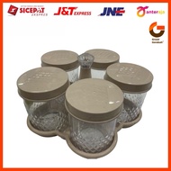 Surya plast jar set of 5 pieces + clear ruby tray T0701-5 random color 60346