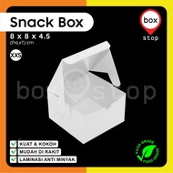 Snack Box - Catering Box - Cake Box - WHITE - 8x8x4.5 cm (100 pcs)