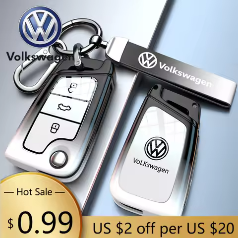 For VOLKSWAGEN VW Car Key Case Full Cover Fob For VW Volkswagen Golf 7 MK7 Tiguan MK2 For SEAT Ateca