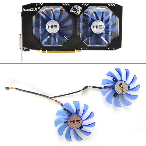 2PCS NEW Cooling Fan FDC10H12S9-C 4PIN RX580 RX590 GPU FAN For HIS RX 590 IceQ X² OC 8GB Graphics Ca