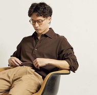 Thesilverneedle - Italian Cut away collar long sleeve pique polo โปโลแขนยาว ปกทรง italian cutaway