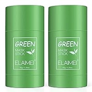 Pack of 2 Green Mask Stick, Powerful Green Tea Purifying Clay Stick Mask, Deep Cleansing Oil Control, Blackhead Removal for All Skin Types, Women and Men