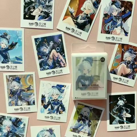 Hot Game Impact 40PCS/Set Focalors Forina Lomo Card Photocard HD Printed Small Album Photo Cards For