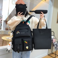 DC8 4 In 1 Pcs Sets Canvas Women Backpack Cute School bags For Teenage Girls Kids Primary School Sch