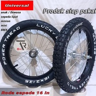 Wheelset 16 Bicycle Wheel/ 16 X 2.12 Lucky Stone Ready to Use Universal Children's Bicycle Adult/