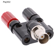 PT@> 1pc BNC Male/Female Plug to Dual Banana Jack Coaxial 4mm Connector Binding Post MY