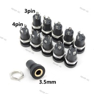 3.5MM 3 Pole 4 Pole 3/4Pin Audio Female Jack Socket Stereo PJ-392A PJ392A Solder Panel Mount With Nu