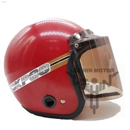 ✉﹊☂BKP 88 Motorcycle Helmet + Tinted Visor ( Red ), Red