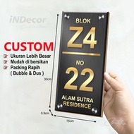 MLs Shop - No Rumah Minimalis Plat No Rumah Custom Unik / No Rumah Komplek Blok Rumah