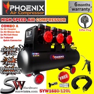 PHOENIX 7HP /120L OIL-FREE HIGH SPEED AIR COMPRESSOR WITH PROTECTION CONTROL FOC PU HOSEBlowerConnec