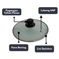 MULTIPURPOSE GLASS LID FOR PAN COVER PAN/ 17/ 18cm NEWEST FYP