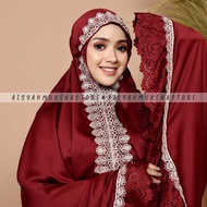 Mukena Dewasa Lesty Rempel Sutra Satin Velvet Laser Cut Mukena Dewasa Rempel Renda Mewah Terbaru