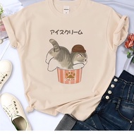Cute Cat t shirt women Japanese t shirt female funny harajuku anime clothing