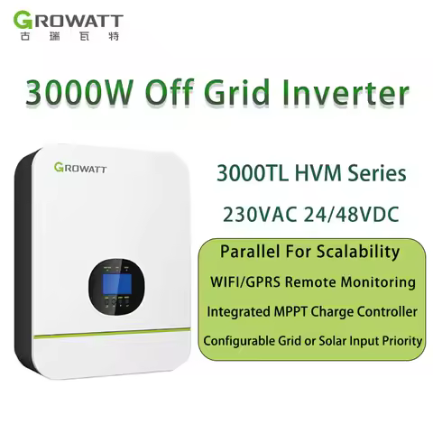 On Sale Growatt SPF 3000TL HVM 24V/48V Single Phase Inverter Solar Power System for 220V 3kw Off Gri