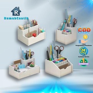 RumahCantik - Rak Desktop Desk Organizer Penyimpanan Alat Tulis Peralatan Sekolah Tempat Pensil Pulp