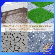 HOME & GARDEN USE FLOOR DECKING DIY (30 X 30 CM) WOODEN / ARTIFICIAL GRASS / PEBBLE STONE MULTIPLE S