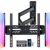 Greenstell TV Wall Mount with LED Lights, Full Motion TV Mount for 26-65 inch TVs, DIY TV Backlights