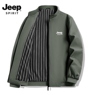 JEEP SPIRIT Jeep เสื้อโค้ทกันลมอเนกประสงค์เสื้อแจ็คเก็ตทำงานแนวสปอร์ตเสื้อกันลมวัยสูงอายุและกลาง