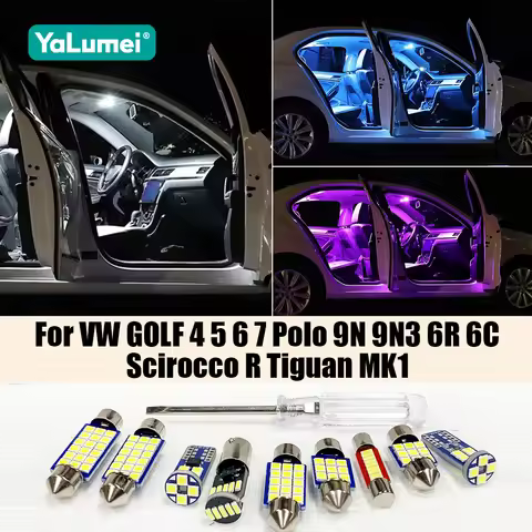 Car LED Interior Dome Light Accessories For Volkswagen VW GOLF 4 5 6 7 MK4 MK5 MK6 MK7 POLO 9N 9N3 6