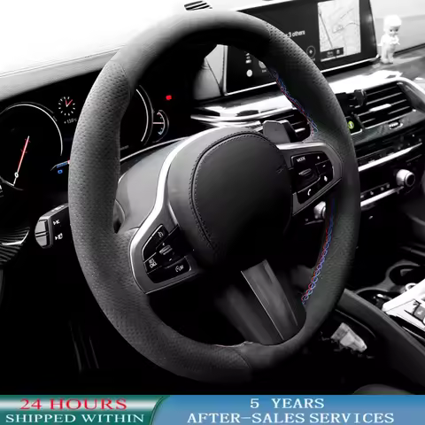 Customized Car Steering Wheel Cover Anti-Slip Suede For BMW G20 G21 F40 F44 G22 G26 G30 G31 G32 G11-