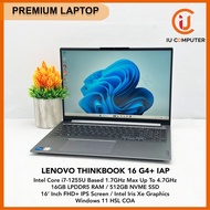 LENOVO THINKBOOK 16 G4+ IAP INTEL CORE I7-1255U 16GB OB RAM 512GB NVME SSD USED LAPTOP REFURBISHED N