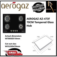 AEROGAZ AZ-473F 70CM Tempered Glass Hob-PUB/Aerogaz/4 Burners/Kitchen Appliances/Gas Stove