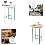 SONONIA Folding Outdoor Portable Bathroom Sink with Stand Garden Washbasin for Camping and Yard Clea