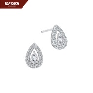 Top Cash Jewellery 10K Lab Grown Radiant Dewdrop Diamond Stud Earrings
