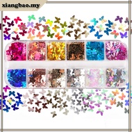 10MK 12 Grids Holographic Glitter Butterfly Shape Sequins Epoxy Resin Filling Flakes