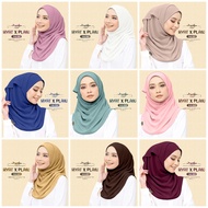[Hyat X Plain Chiffon Georgette] [1HB] PREMIUM Quality Tudung Sarung Instant Hyat Hijab Vietnam Inspired with Inner