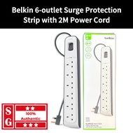 Belkin 6 outlet Surge Protection Strip with 2M Power Cord BSV603AF2M Belkin Power Cord Extension Bel