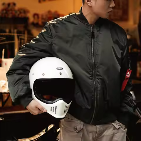 DAFEILI Military MA1 Nylon Padded Windproof Winter White Men Bomber Jacket Quilted Flight Jacket Uni