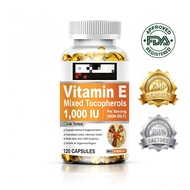 Vitamin E 1000 IU 120 Capsules Blended with D-Alpha Tocopherol Antioxidant