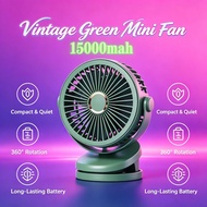 15000mah Clip Fan Mini Portable Fan Rechargeable USB Fan Low Noise 5 Speed Cooling Fan Stroller Clam