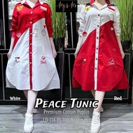 PEACE TUNIK SPESIAL KEMERDEKAAN INDONESIA - LONG TUNIK ELEGAN 17 AGUSTUS WARNA MERAH PUTIH