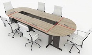 โต๊ะประชุมขาเหล็ก KINGDOM 560 Cm // MODEL : TP-5600-CP ( ไม่รวมเก้าอี้ ) ดีไซน์สวยหรู สไตล์เกาหลี ขนาด 20 ที่นั่ง แข็งแรงทนทาน ขนาด 560x130x75 Cm