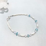Ops Apatite Pearl Silver bracelet -磷灰石/純銀/月光石/珍珠