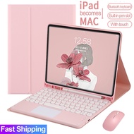 case with Touchpad Keyboard For iPad 9.7 10.2 5th 6th 7th Gen 8th 9th Generation Bluetooth Touch pad Keyboard Mouse for iPad Air 2 3 4 5 Pro 9.7 10.5 11 2020 2021 Casing Cover