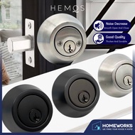 HEMOS 60-70MM SECURITY DOUBLE KEY DEADBOLT HOUSE FOR GRILL DOOR LOCK HM-5402-MS,MB,MG