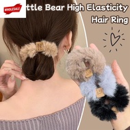 (BC)1/3Pcs Soft Plush Bear Pattern Hair Rings - Thick High Elastic Hair Rope - for Wen Girls Dai Wea